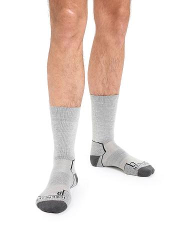 Pánské Ponožky Icebreaker Merino Hike+ Medium Crew Bílé Šedé | CZ 1921ZUTG